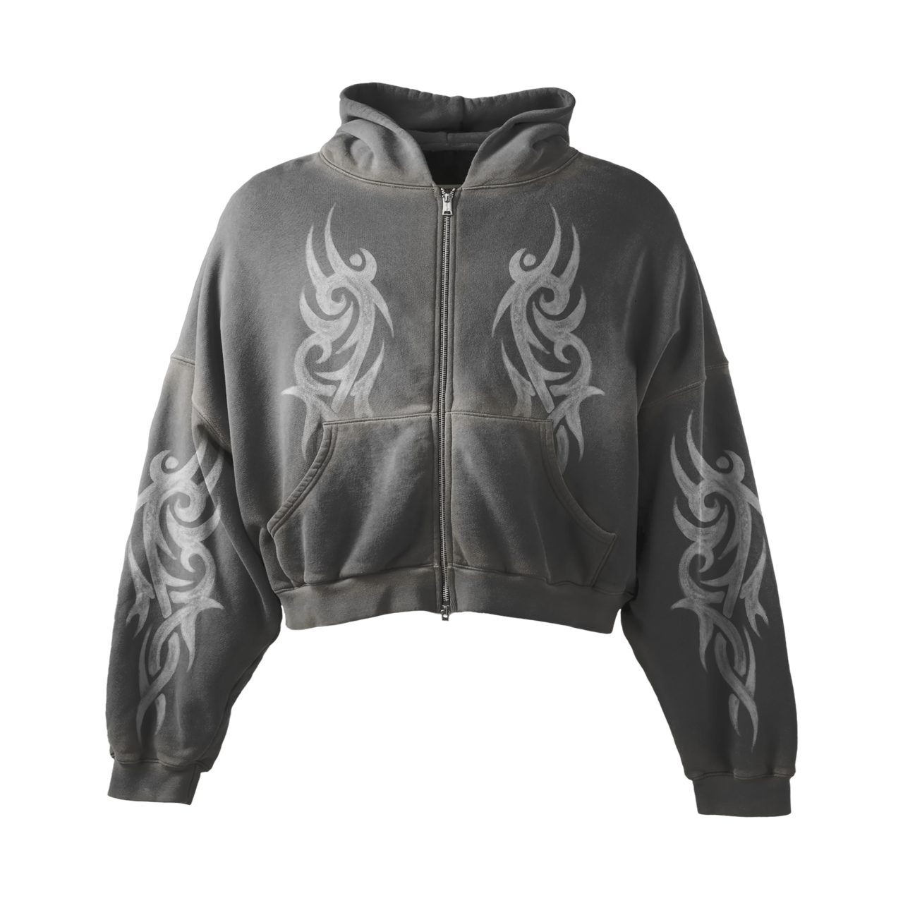 BLACK TATTOO ZIP UP